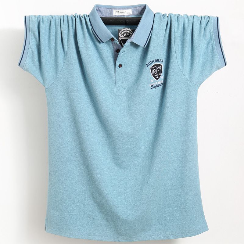 Men's Clothing 2024 Lapel Short Sleeve T-shirt Men Plus Size Hong Kong Style Polo Shirt Middle-aged and Old Youth Casual Pullover Half Sleeve_viptrois.com