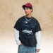 American-style Washed Faux Two-piece Printed Distressed 300g T-shirt For Men, Loose Casual Long-sleeve Street_viptrois.com