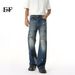 EF JEANS | 2025 Spring New American Street Irregular Tie-dye Ripped Jeans Slightly Loose Tide_viptrois.com