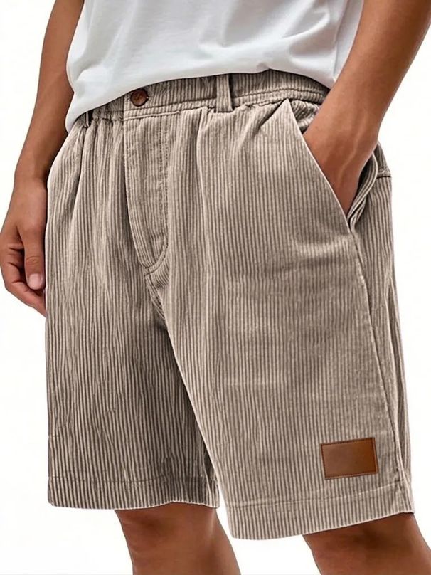 Men's Clothing American Retro Corduroy Casual Workwear Shorts Simple Fashion_viptrois.com