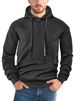 Monochrome Man- Spring And Autumn Pullover Solid Color Jacquard Casual Sports Loose Long Sleeve Hooded Half-Zip_viptrois.com