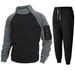 Men's Color Block Stand Collar Sweatshirt – Loose Fit Long Sleeve Pullover For Autumn & Winter_viptrois.com