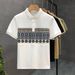 2025 Summer Fashion Splicing Contrasting Colors Men's Short-sleeved Polo Shirt New Trend Lapel Casual High-end Top_viptrois.com