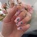 Mid-length Blue Fairy Style Niche Butterfly Manicure Elf On Fingertip European And American Square Ins Style Wear Nail Batch_viptrois.com