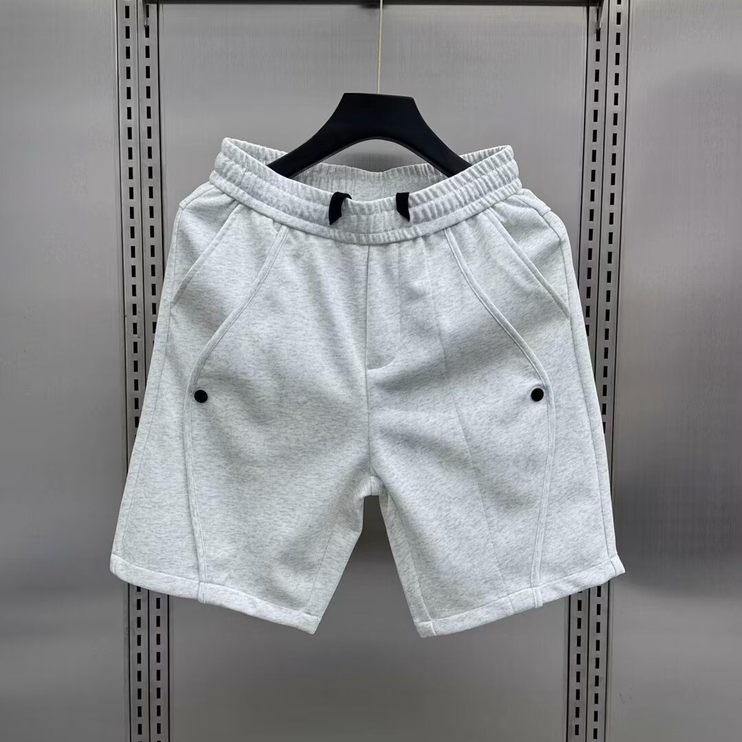 Men's Clothing Summer New Style Button Splicing Sports Shorts Men's Fashion Brand Loose Straight Fashion Outerwear Casual Four Point Pants_viptrois.com