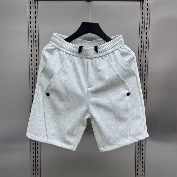 Men's Clothing Summer New Style Button Splicing Sports Shorts Men's Fashion Brand Loose Straight Fashion Outerwear Casual Four Point Pants_viptrois.com