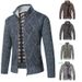 Men’s Zip-Up Knit Sweater Jacket – Retro Stand Collar Pullover With Stylish Color Blocking (Sizes M-3XL)_viptrois.com