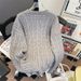 Retro autumn new striped jacquard sweater men's round neck pullover loose warm high street fashion brand knitted sweater_viptrois.com