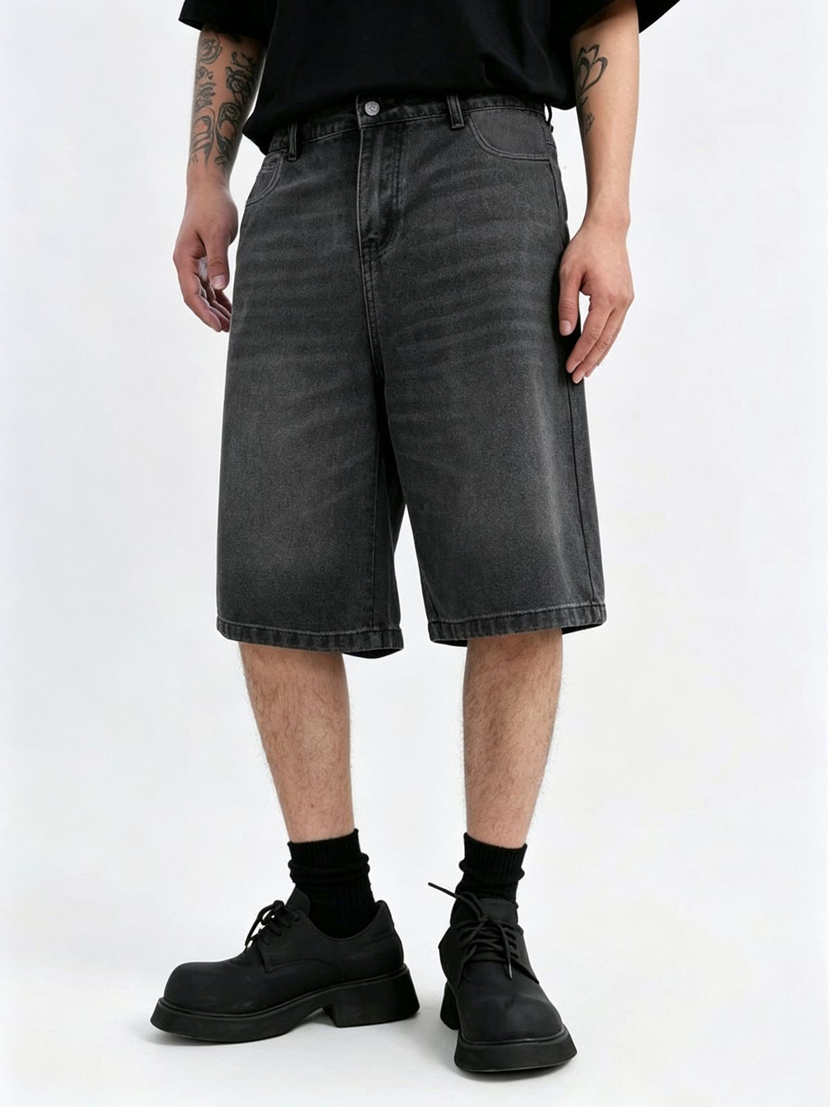 Men's Clothing Men's Unique Straight Leg 6 Point Denim Mid Length Shorts Street Style Trendy And Versatile For Formal & Casual_viptrois.com