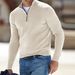 Men's Thickened Knit Sweater – Semi-Turtle Neck Winter Pullover With Machine-Washable Wool Blend (S-XXXL, Wrinkle-Resistant, Slim Fit,Ribbed Hem)_viptrois.com