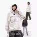 Men's Clothing Retro Old Letter Print Hooded Sweatshirt Hip Hop Oversize Lazy Hoodie_viptrois.com