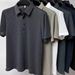 Men's Clothing Summer New Solid Color Lapel Half Sleeved Shirt Top Trendy Short Sleeved T Shirt_viptrois.com