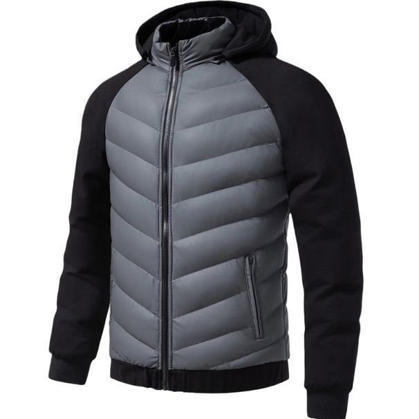 2025 Fashion Men's Clothing Men Splicing Long Sleeve Casual Warm Zipper Hooded Cotton-Padded Jacket_viptrois.com