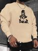 Men's Loose Casual Fashionable Letter Pattern Printed Round Neck Long Sleeved Pullover Hoodie For Autumn And Winter_viptrois.com