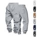 Men’s Heavyweight Fleece-Lined Cargo Joggers – Winter Workwear Pants With Multi-Pockets & Drawstring Waist (Anti-Wrinkle, Black/Navy/Gray)_viptrois.com