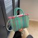 Women's Bags New Color Rattan Bucket Bag Women's Bag Small Straw Bag Hand Held Vegetable Basket Bag Crossbody Woven Bag_viptrois.com