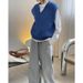 Men's Clothing Autumn And Winter New Korean Version Lazy Wool V Neck Knitted Vest Loose Slim Top For Women_viptrois.com