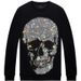 Man's Clothing Men's Skull Iron Drill Hoodie Crewneck Fashion Clothes Fashion Brand Top Men_viptrois.com