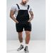 Men's Clothing Denim White Black Rim Shorts Jumpsuit Overalls_viptrois.com