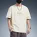 2025 Pure Cotton Men's Short Sleeved T-shirt Round Neck Letter Spring And Summer New Products Trendy Brand Casual_viptrois.com