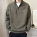 Half zip hoodie men's stand up collar spring autumn new style loose casual long sleeved top men's outerwear trendy brand base shirt_viptrois.com