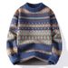 Men's Clothing Autumn Winter Casual Semi-Turtle Neck Sweater Knitwear - Breathable, Machine Washable, Jacquard Pattern, College Style, Multiple Colors_viptrois.com