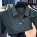 Men's Clothing Seamless Scissor Collar Polo Shirt Short Sleeved T Shirt Lapel Breathable Casual Tops_viptrois.com