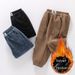 Kid's Clothing Boys' Pants One Piece Velvet Autumn And Winter New Children's Velvet Thickened Winter Clothes Corduroy Internet Celebrity Street Trend_viptrois.com