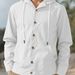 2026 Spring/Summer Men's Solid Color Linen Long-Sleeved Hooded Pullover Buttoned Casual Shirt With Drawstrings_viptrois.com