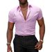 Men's Summer Refreshing Breathable Four Sided Stretch Thin Printed Short Sleeved Men's Shirt_viptrois.com