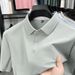 Men's Clothing Summer New Short Sleeved T Shirt Exquisite Men's Seamless Refreshing Breathable Polo Shirt Top_viptrois.com