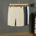 Men's Ice Silk Trousers Casual Suit Shorts Thin Loose Pants Trendy Outerwear Five Point Pants Summer Wear_viptrois.com