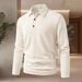 Pulse Foreign Trade Europe And America INS Cross-Border New Men's Long Sleeve Solid Color Polo Turn-Down Collar Casual_viptrois.com