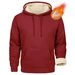 Loom 2025 Cross-Border Autumn Winter New Fleece Lined Thickened Warm Casual Men's Solid Color Hooded Sweatshirt_viptrois.com