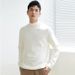 1 Autumn Winter Half Turtleneck For Men Loose Fit Versatile Fleece Lined Thickened Men's White Base Layer Mid-Neck Knitted_viptrois.com