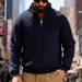 Men's Textured Cable Knit Heavyweight Zip-Up Stand Collar Sweatshirt – Relaxed Fit Long Sleeve Pullover (S-XXXL, Multiple Colors)_viptrois.com