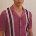 Summer New Breathable Hollow Men's Striped Knitted Top Polo Shirt_viptrois.com