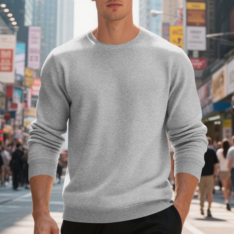 Men’s Heavyweight Crewneck Sweatshirt – Oversized Casual Pullover Hoodie Alternative (S-XXXL, 250GSM Polyester)_viptrois.com