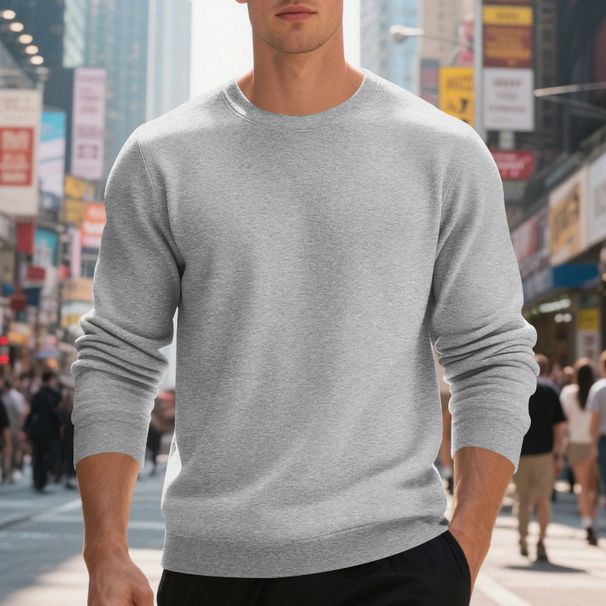 Men’s Heavyweight Crewneck Sweatshirt – Oversized Casual Pullover Hoodie Alternative (S-XXXL, 250GSM Polyester)_viptrois.com