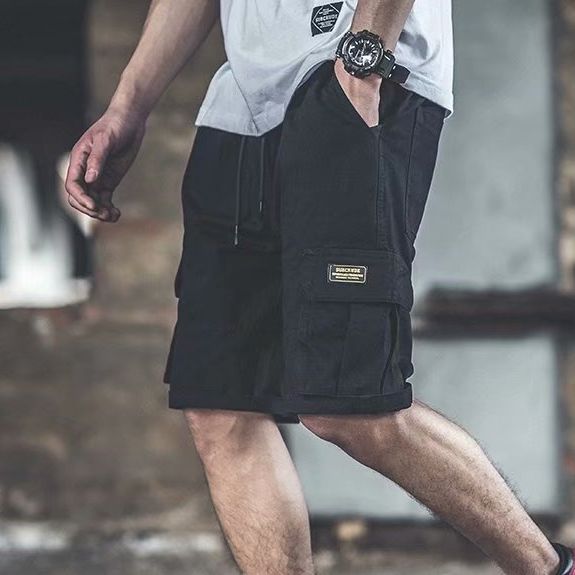 Men's Clothing Street Hip Hop Trend Loose Shorts Men Summer Ins New Pocket Fashion Overalls_viptrois.com