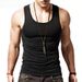 2025 New Style Pure Cotton Elastic Sports Fitness Men's American-style Vest_viptrois.com