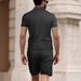 The Latest Men's Solid-color Jacquard Shirt, Casual Short-sleeved Shirt And Shorts Two-piece Set Is A Bestseller In Summer Of 25_viptrois.com