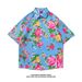 Men's Tie Dye Shirt Short Sleeved Thin Summer Style Sophisticated Cool Three Quarter Sleeve Loose Fitting Retro Jacket_viptrois.com