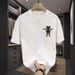 Cotton Short-sleeved T-shirt Men's Summer New Casual Printing Versatile Loose Ruffian Handsome Trendy Top T-shirt_viptrois.com