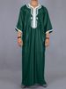 Men's Clothing Long Shirt Casual Youth Ordinary Black Muslim Embroidered Robe _viptrois.com
