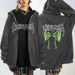 High Street Gothic Butterfly Print Hooded Cardigan Sweatshirt Men's Fashion Loose Hip Hop Jacket_viptrois.com