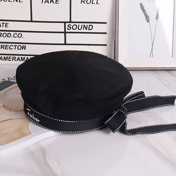Navy Style Beret Women White Uniform Ribbon Sailor Shooting Stage Performance Crew Hat_viptrois.com