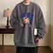 Heavy Loose Trendy Sweater Men's Spring And Autumn Large Size American Velvet Thickened Long-sleeved Crew Neck Hoodless Jacket_viptrois.com