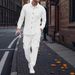European And American Cross Border Trend Men's Loose Casual Button Down Cardigan Long Sleeved Lapel Linen Shirt Workwear Trousers Suit_viptrois.com