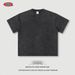 Men's Clothing Retro Simple White Ink Printed Heavy Tee Loose And Handsome Short Sleeved T Shirt For Men_viptrois.com